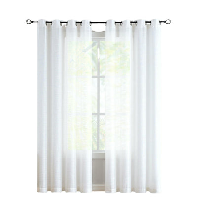 Curtains 2 Panels Linen Textured Curtains for Bedroom Living Room Grommet Tops