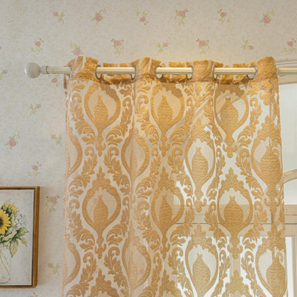Curtains 2 Panels Set Vintage Sheer Window Drapes for Living Room Grommet Tops