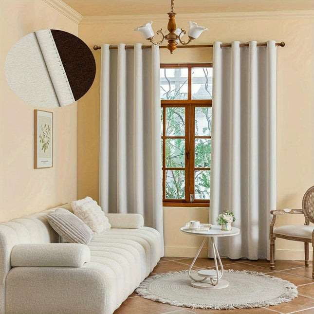 2 Panels Curtains Blackout Drapes Full Room Darkening Curtains Grommet Tops