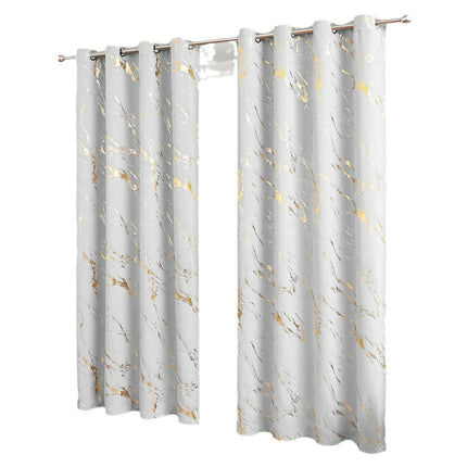 2 Panels Curtains,Marble Blackout Drapes for Bedroom Living Room Grommet Tops