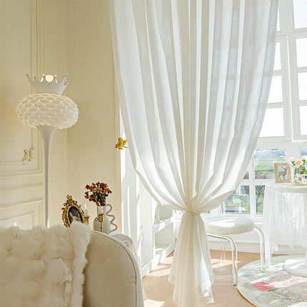 2 Panels Sheer Curtains Vintage Curtain Panels Living Room Hooks Top