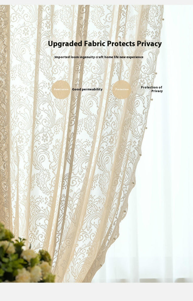Vintage Window Curtains Sheer Drapes for Living Room 2 Panels Grommet Tops