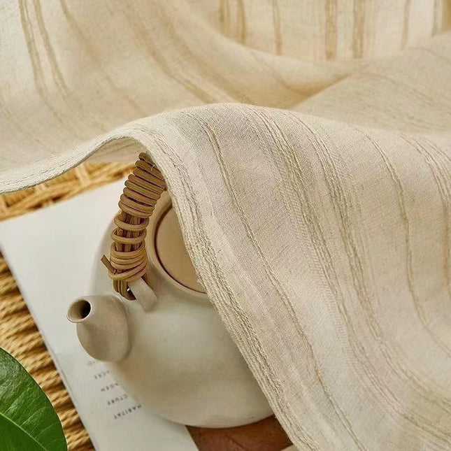 2 Panels Linen Light Filtering Privacy Window Curtains Hooks Top