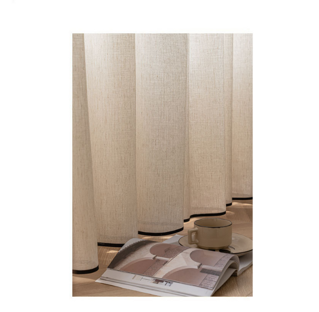 2 Panels Linen Light Filtering Drapes for Living Room Hooks Top