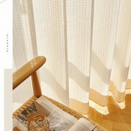 2 Panels Linen Semi Sheer Curtains Drapes for Living Room Hooks Top