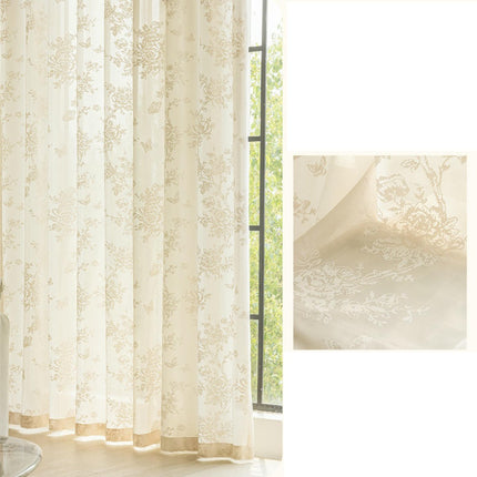 Sheer Curtains Embroidered Drapes for Living Room 2 Panels Treatments Hooks Top