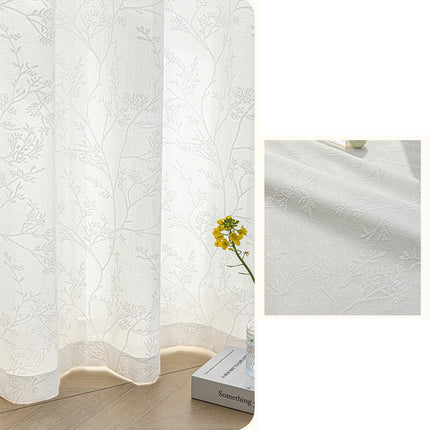 Sheer Curtains Embroidered Drapes for Living Room 2 Panels Treatments Hooks Top