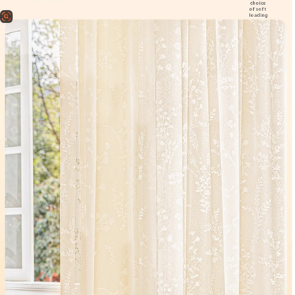 Sheer Curtains Embroidered Drapes for Living Room 2 Panels Treatments Hooks Top