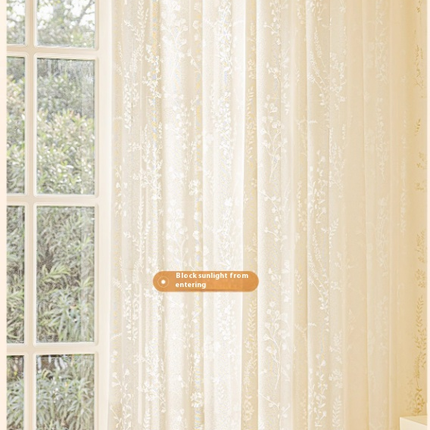 Sheer Curtains Embroidered Drapes for Living Room 2 Panels Treatments Hooks Top