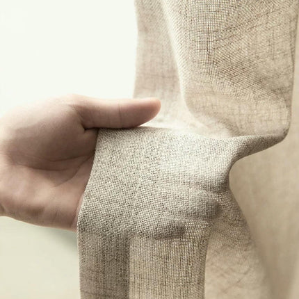 Cotton Linen Sheer Curtains 2 Panels for Living Room,Window Drapes Grommet Tops