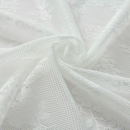 White Curtains 2 Panels Sheer Lace Curtains for Bedroom Curtains Rod Pocket