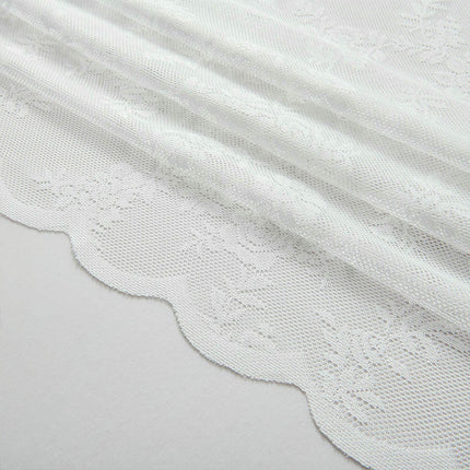 White Curtains 2 Panels Sheer Lace Curtains for Bedroom Curtains Rod Pocket