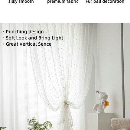 White Boho Sheer Curtains for Living Room Curtains 2 Panels Set,Grommet Tops