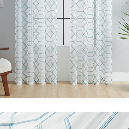 Sheer Curtains 2 Panels,Treatments for Living Room Breathable Drapes Rod Pocket