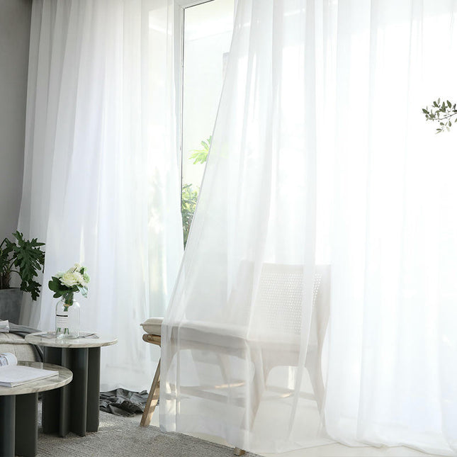 Sheer Curtains 2 Panels,White Light Filtering Window Curtains Grommet Tops