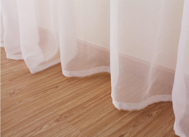 Sheer Curtains 2 Panels,White Curtains for Living Room Sheer Drapes Rod Pocket