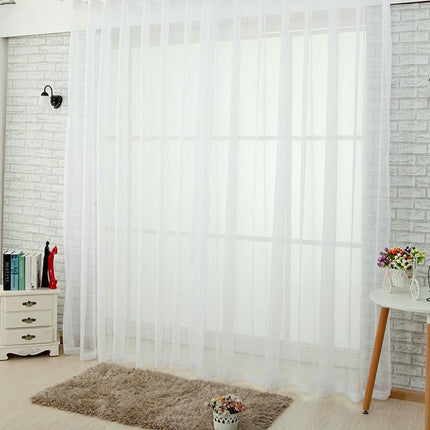 Sheer Curtains 2 Panels,White Curtains for Living Room Sheer Drapes Rod Pocket