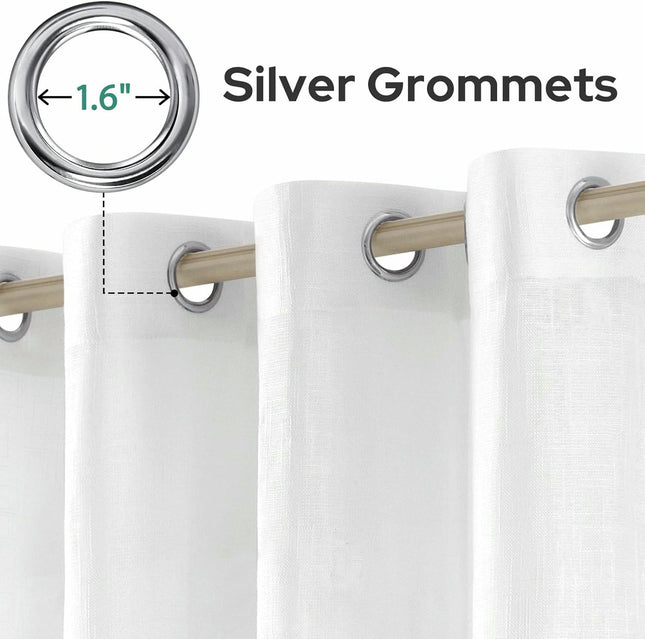2 Panels Sheer Curtains-Semi Voile Bedroom and Living Room Curtains Grommet Tops
