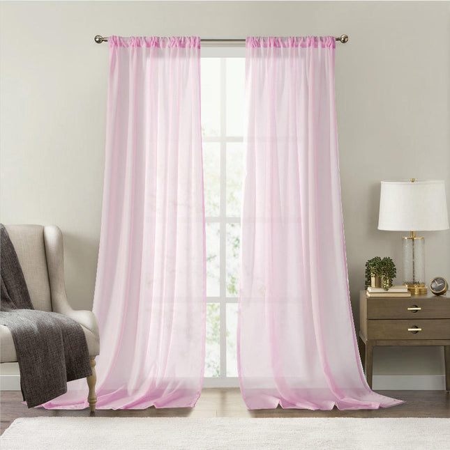 2 Panels Semi Sheer Curtains for Living Room Bedroom Window Drapes Rod Pocket 2