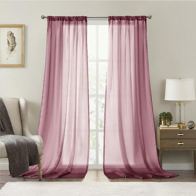 2 Panels Semi Sheer Curtains for Living Room Bedroom Window Drapes Rod Pocket 3
