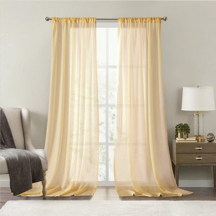2 Panels Semi Sheer Curtains for Living Room Bedroom Window Drapes Rod Pocket 3