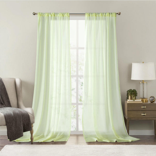 2 Panels Semi Sheer Curtains for Living Room Bedroom Window Drapes Rod Pocket