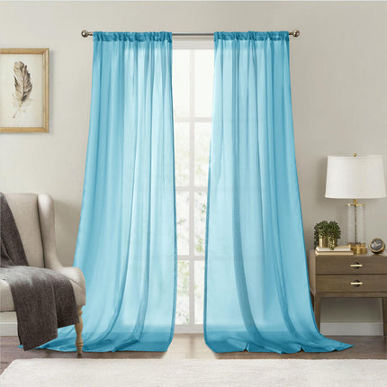 2 Panels Semi Sheer Curtains for Living Room Bedroom Window Drapes Rod Pocket 3