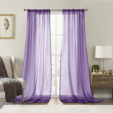 2 Panels Semi Sheer Curtains for Living Room Bedroom Window Drapes Rod Pocket 1