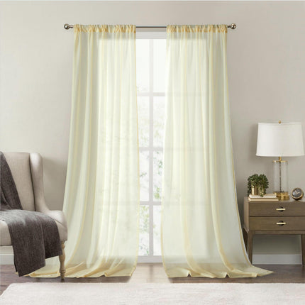 2 Panels Semi Sheer Curtains for Living Room Bedroom Window Drapes Rod Pocket 3