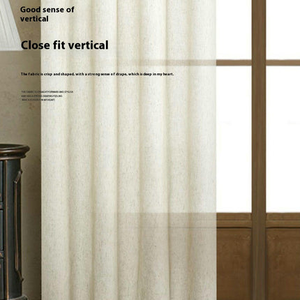2 Panels Natural Linen Curtains for Living Room Bedroom Drapes Grommet Tops