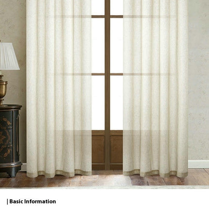 2 Panels Natural Linen Curtains for Living Room Bedroom Drapes Grommet Tops