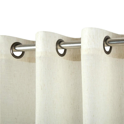 2 Panels Natural Linen Curtains for Living Room Bedroom Drapes Grommet Tops