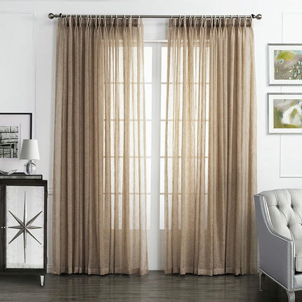 Semi Sheer Curtains for Living Room Country Window Curtains 2 Panels Hooks Top