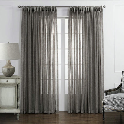 Semi Sheer Curtains for Living Room Country Window Curtains 2 Panels Hooks Top