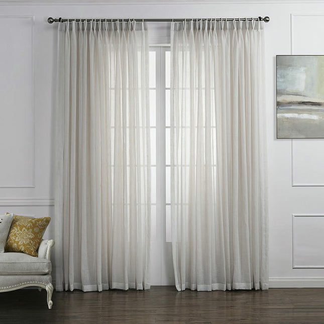 Semi Sheer Curtains for Living Room Country Window Curtains 2 Panels Hooks Top 1