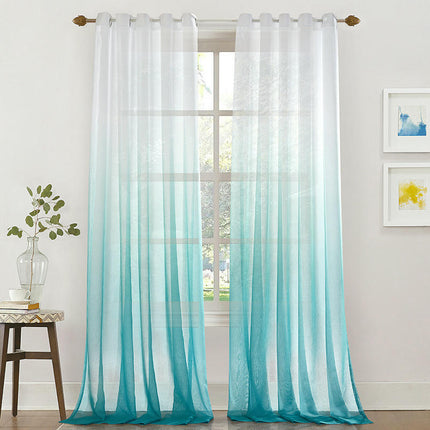 Gradient Semi Sheer Curtains for Living Room Sheer Drapes 2 Panels Grommet Tops