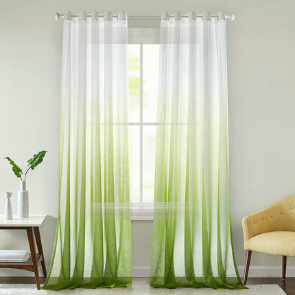 Gradient Semi Sheer Curtains for Living Room Sheer Drapes 2 Panels Grommet Tops
