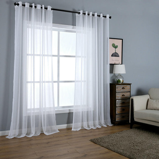 2 Panels Sheer Curtain Voile Curtains for Bedroom Living Room Decor Rod Pocket