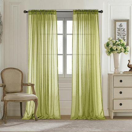 2 Panels Sheer Curtain Voile Curtains for Bedroom Living Room Decor Rod Pocket 1
