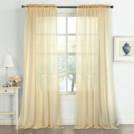 2 Panels Sheer Curtain Voile Curtains for Bedroom Living Room Decor Rod Pocket 1