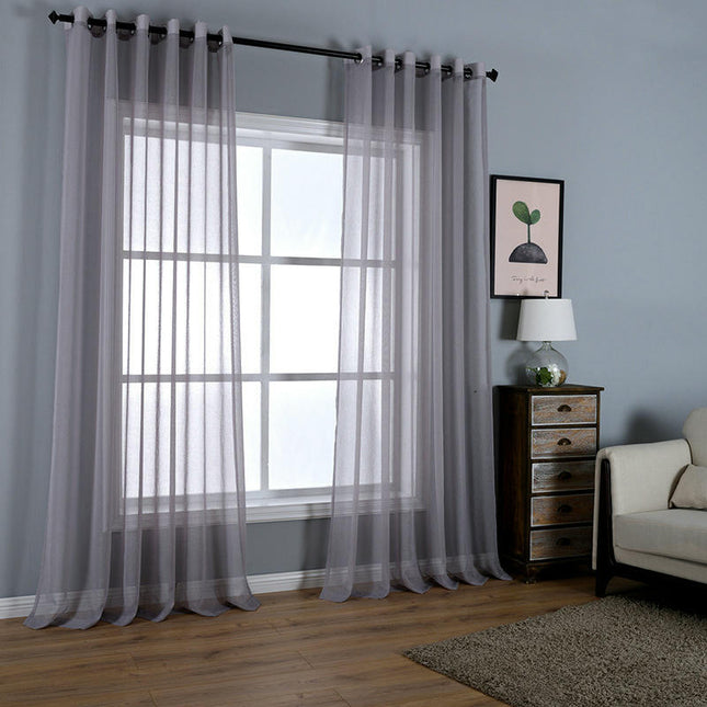 2 Panels Sheer Curtain Voile Curtains for Bedroom Living Room Decor Rod Pocket 1