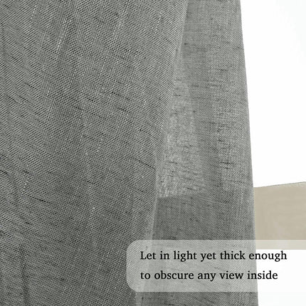 2 Panels Light Filtering Curtains Linen Semi Sheer Window Drapes Rod Pocket
