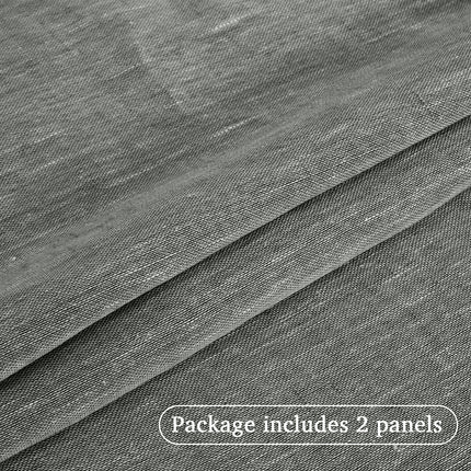 2 Panels Light Filtering Curtains Linen Semi Sheer Window Drapes Rod Pocket