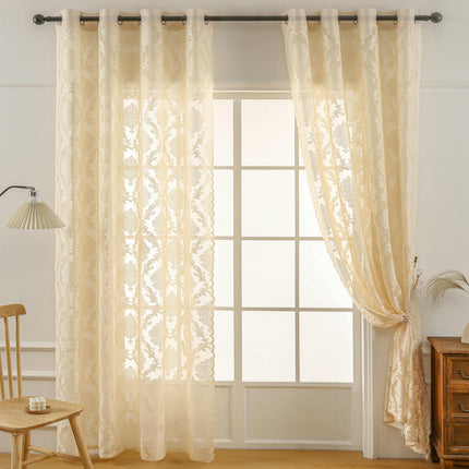 2 Panels Solid Window Sheer Curtains for Bedroom Living Room Decor Grommet Tops