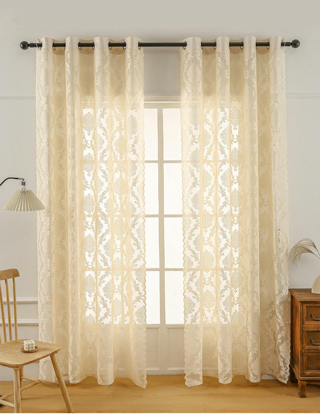 2 Panels Solid Window Sheer Curtains for Bedroom Living Room Decor Grommet Tops