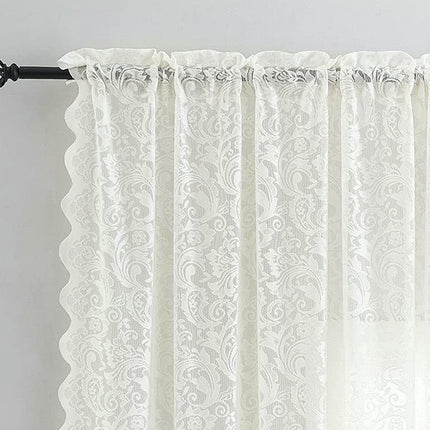 Curtains Semi Sheer Window Voile Living Room Sheer Drapes 2 Panels Rod Pocket