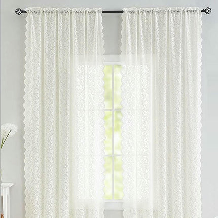 Curtains Semi Sheer Window Voile Living Room Sheer Drapes 2 Panels Rod Pocket