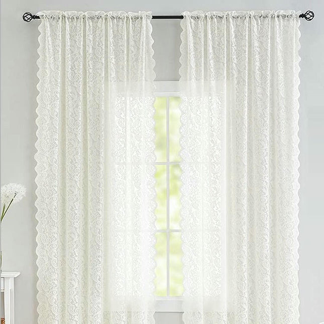 Curtains Semi Sheer Window Voile Living Room Sheer Drapes 2 Panels Rod Pocket