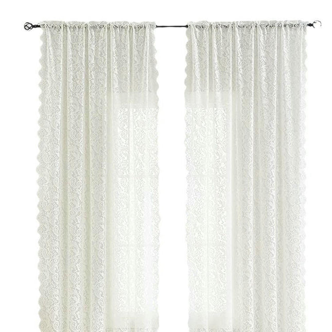 Curtains Semi Sheer Window Voile Living Room Sheer Drapes 2 Panels Rod Pocket