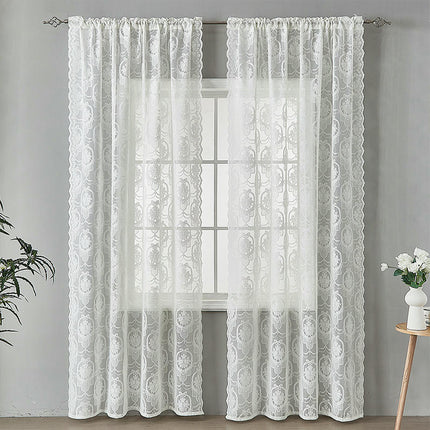 Lace Curtains Sheer Curtain Panels for Living Room Bedroom 2 Panels Rod Pocket